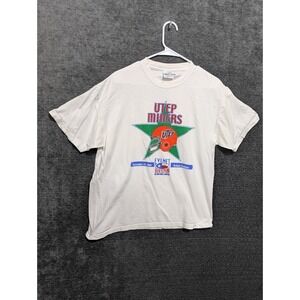 UTEP Miners 2004 Houston Bowl T-Shirt White Mens Large Port and Company Vintage